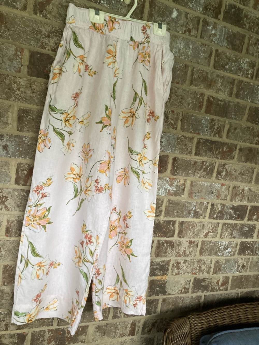 Floral linen wide leg pants Rachel Roy Size M Comfort Knit - Picture 2 of 10